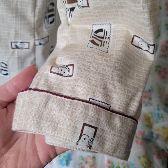 Snoopy print shirt cartoon shirt with piping, retro cartoon shirt - Picture 8 of 12